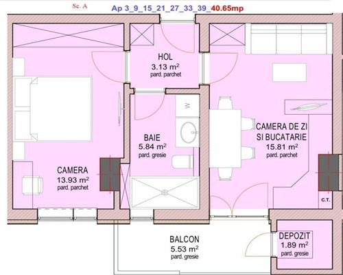 Apartament la cheie 2 camere cu balcon si parcare pe Doamna Stanca