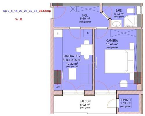 Apartament la cheie 2 camere cu balcon si parcare pe Doamna Stanca